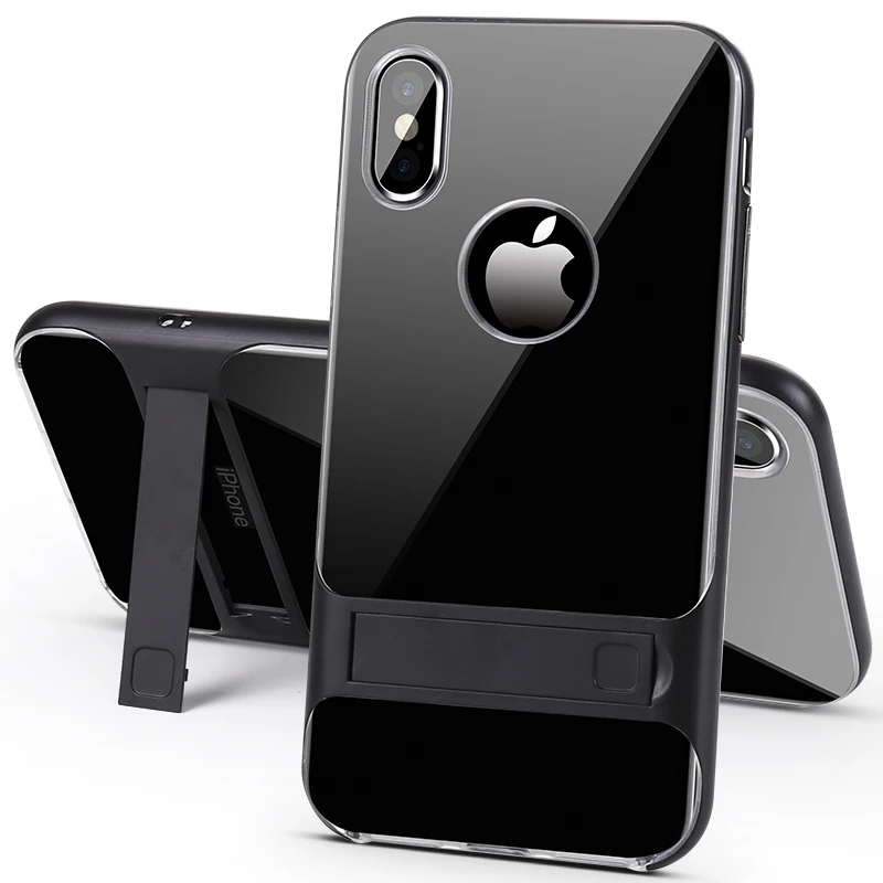 Чехол для iPhone XS/XS Max/для XR чехол X PC + силиконовая подставка телефона Hybird Funda женщин