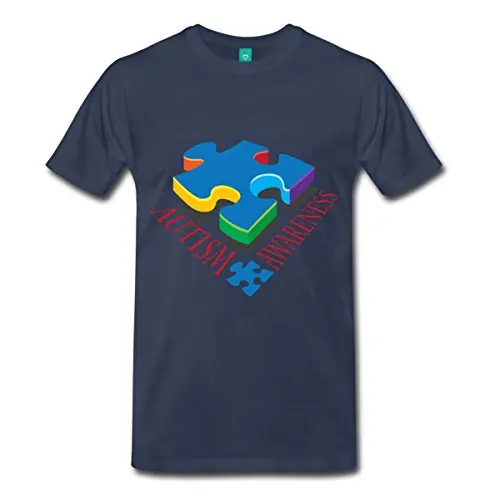 2017 повседневная популярная Осведомленности Аутизма мужская Premium T-Shirt 100% хлопок