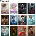 5D алмазная вышивка Dispaint, с квадратнымикруглыми стразами сделай сам, Девушка-кимоно, 3D вышивка крестиком, украшение для дома, подарок