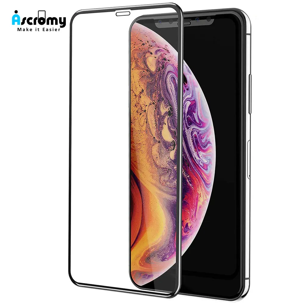 Ascromy 5D для iPhone Xs Max защита экрана полное покрытие 9H из закаленного стекла X XR 8 Plus 7 6
