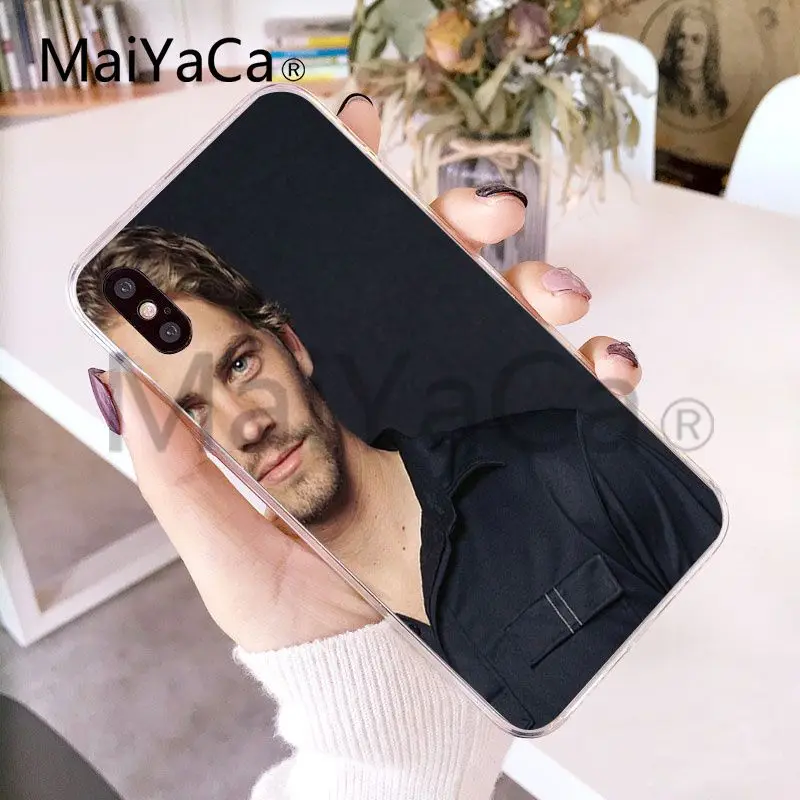 MaiYaCa Пол Уокер Форсаж чехол для телефона чехол для Apple iphone X и 8 8plus 7 7plus 6s 6s Plus XS XR 5c Чехол для мобильного телефона