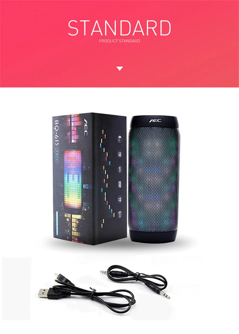 Toteen портативный Bluetooth динамик беспроводной светодиодный музыкальный свет