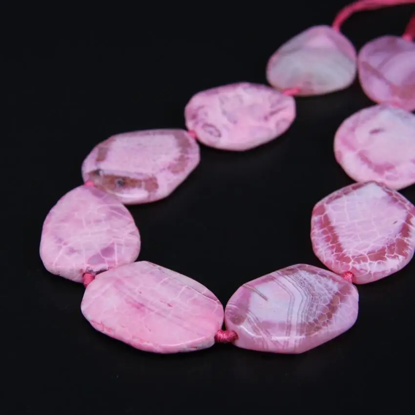 

15.5"/strand Pink Natural Dragon Veins Agates Drusy Freeform Faceted Slab Nugget Loose Beads,Raw Gems Stone Slice Pendant Beads