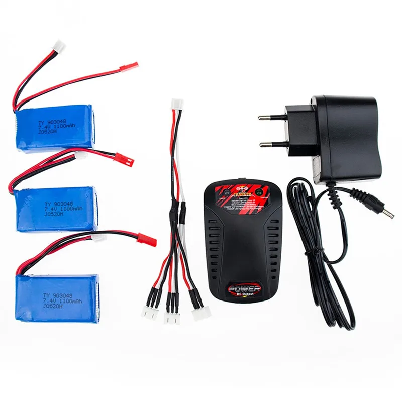 7 4 V 1100 mAH jst разъем Lipo батарея с зарядным устройством и кабелем для Wltoys a949 A959 a969 A979