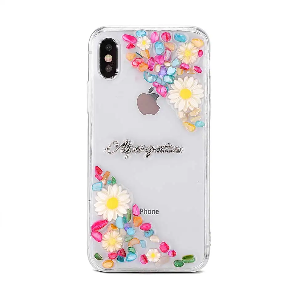 Силиконовые цветной камень защитный в виде ракушки для iPhone 6 6s 7 8 плюс Чехол X Капа