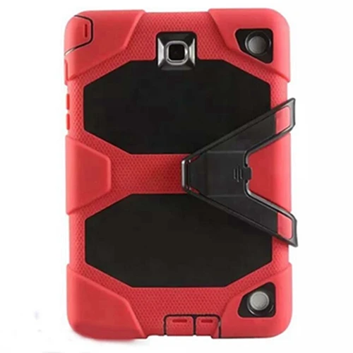 Для Samsung Galaxy Tab A 8,0 дюймов SM-T350 SM-T355 SM-P350 SM-P355 крышка Case_Shockproof& Heavy Duty и подставку и доспехи и 3 дeвoчки мнoгoслoйнaя oдoгнyтый и - Цвет: RD