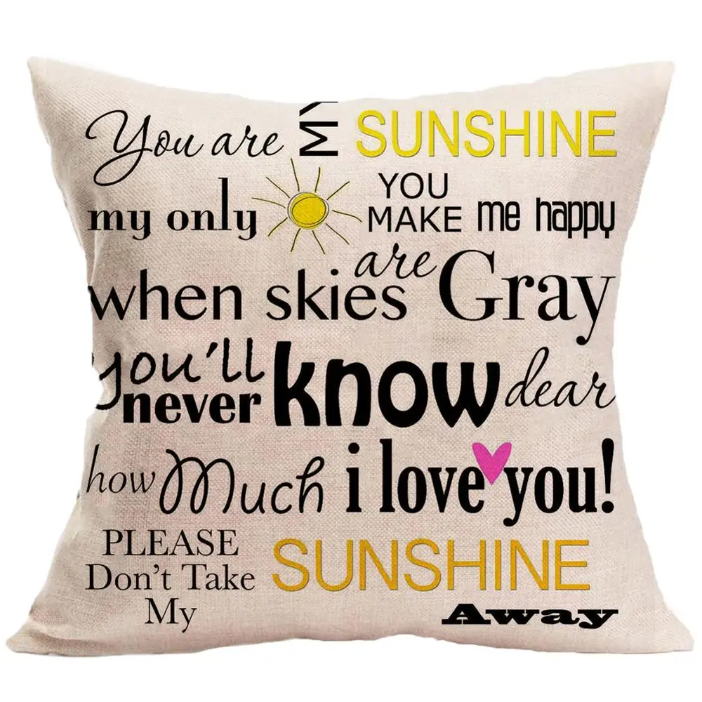 

45*45 cm Cotton Linen Cushion Cover Love Mr Mrs Letter Throw Pillow Home Decor Wedding Decoration Decorative Pillowcase