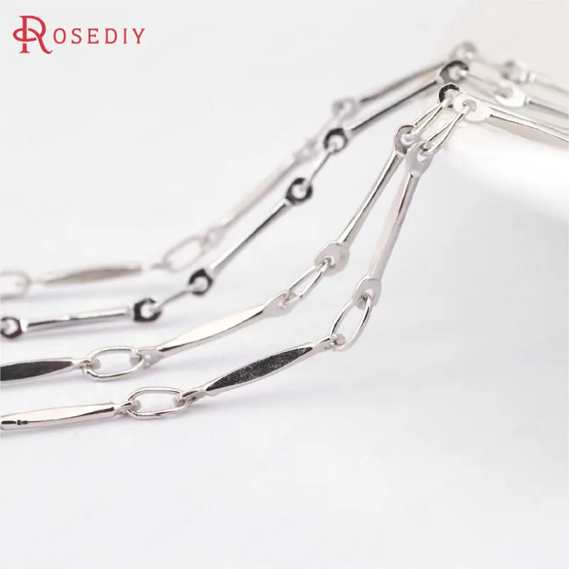 Imitation Rhodium 21349) 2 метра 2-2,5 мм позолоченные медные стержни звенья цепи ожерелье цепи Diy ювелирных изделий Аксессуары оптом - Цвет: Imitation Rhodium