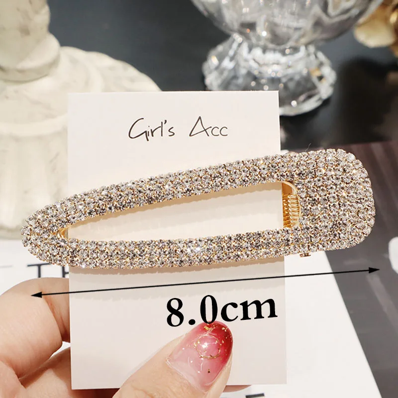 three row 8cm gold Шикарные заколки для волос с кристаллами золотого и серебряного цвета, ювелирные изделия для волос, стразы заколки невидимки для волос, заколка, инструменты для укладки, аксессуары - Окраска металла: three row 8cm gold