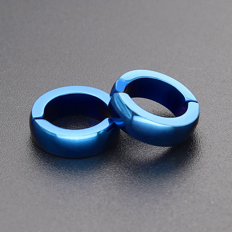 blue 2 шт. титановый, в стиле панк стальной зажим для мужчин и женщин, серьги без пирсинга - Окраска металла: blue