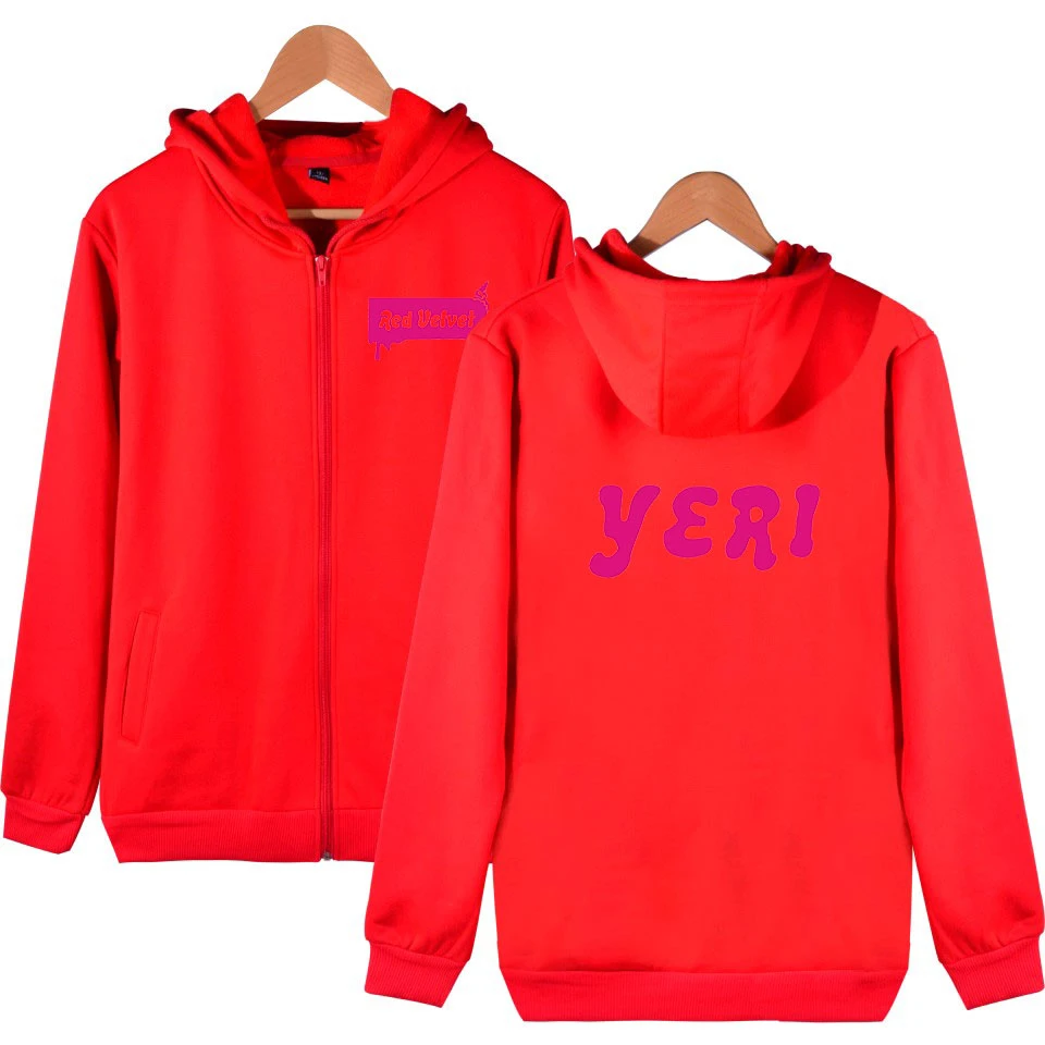 

Red Velvet Korean Girls Team Zipper Hoodies Sweatshirt Oversize Kpop Women/men Pullovers Casual Hoodies Zippers