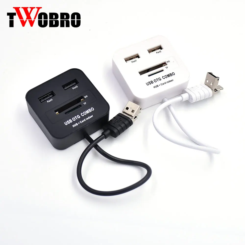 Micro USB концентратор 2 порта кардридер (SD/TF) многопортовый USB-адаптер OTG 0 Combo для Macbook