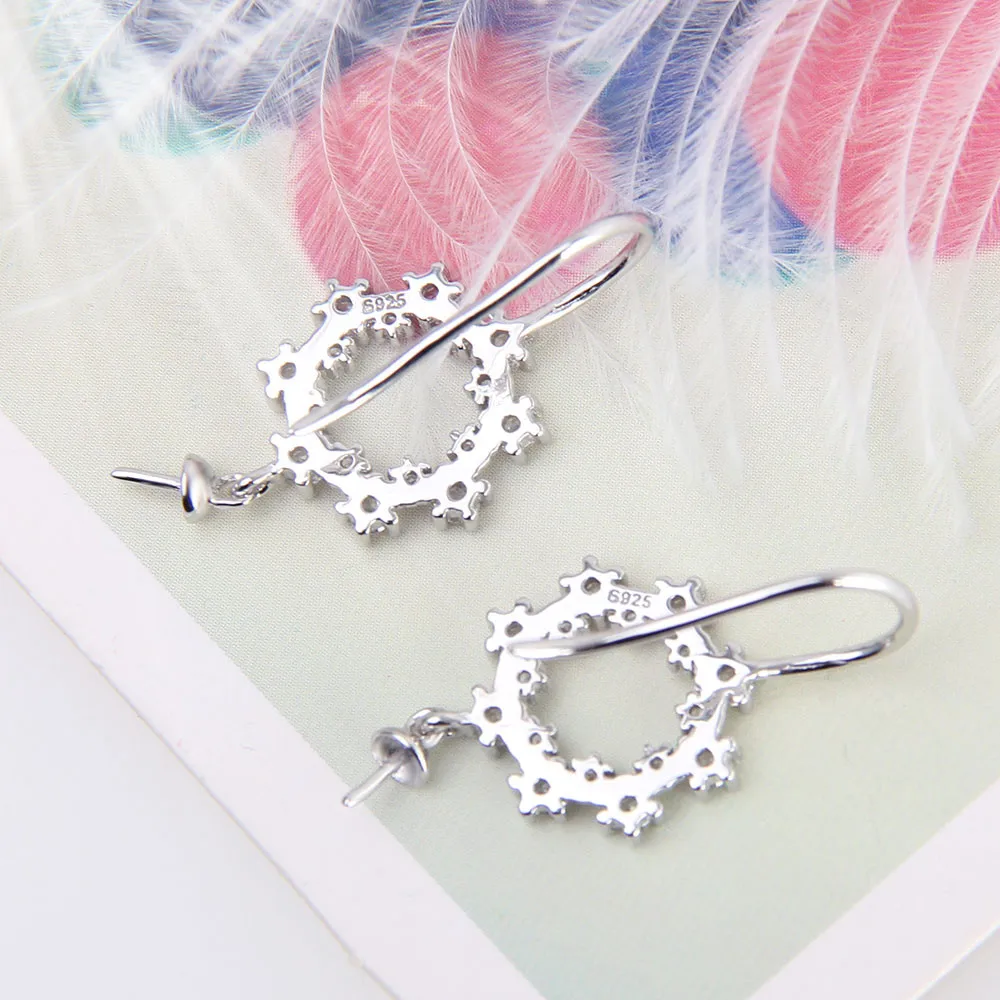 Женские круглые серьги CLUCI серебряные сережки подвески с цирконием и жемчугом из