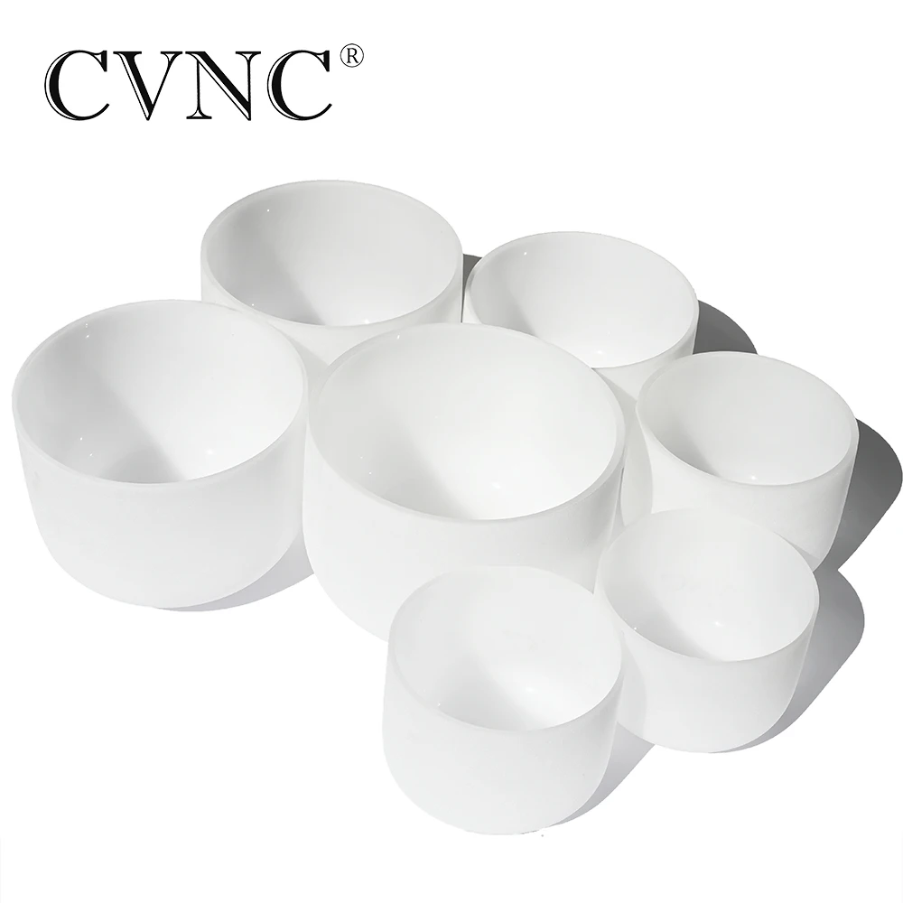CVNC 6 &quot 12&quot чакра настроенный CDEFGAB Набор из 7 шт. матовые кварцевые поющие