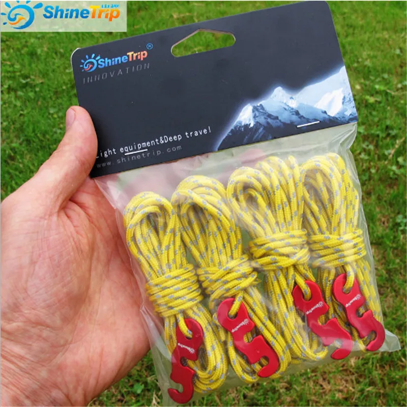Tent Accessories (4 pcs/set) Reflective Wind Rope With Aluminum Alloy 3 Holes Buckle Adjuster Tentorial Wigwam | Спорт и развлечения