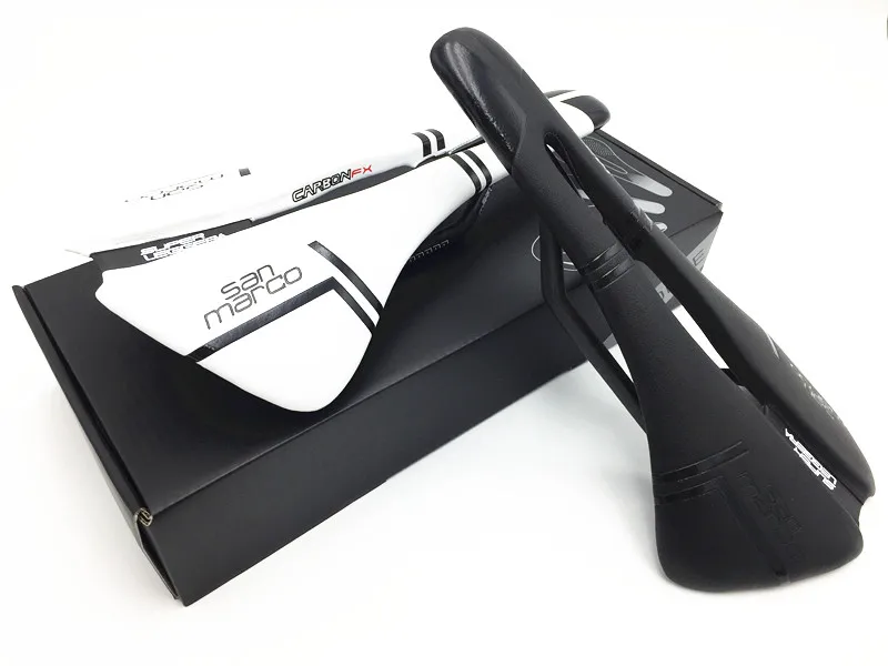 018 Сан Марко bicicleta silla fibra де carbono + cuero sillines sillin bici карриль arco cushion130 +/ 5 г цветов|Седло