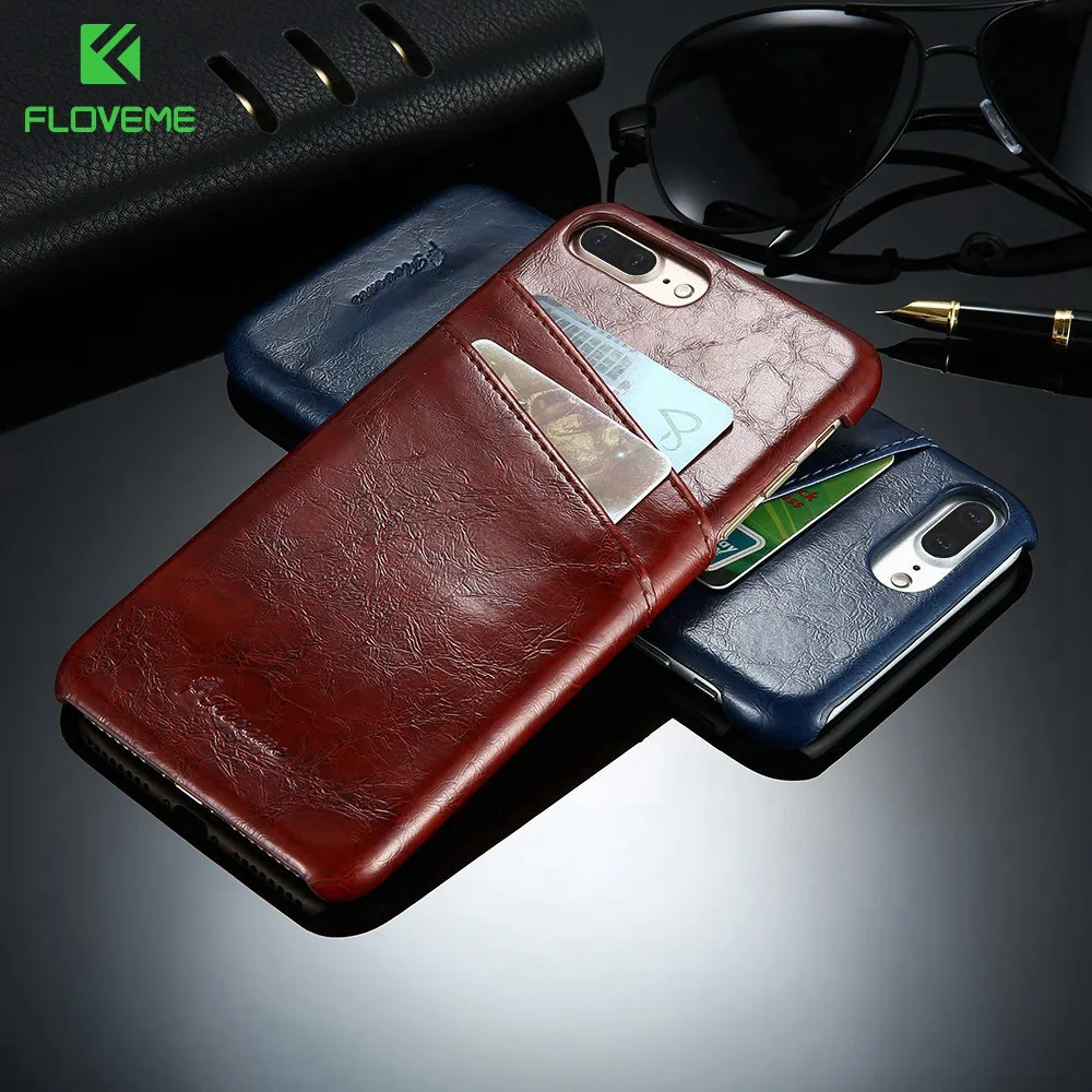 Floveme 2018 New слот для карты Wallet Case IPhone X 8 7 Plus масло воск кожаный чехол iPhone 6 S плюс 5S 5 SE
