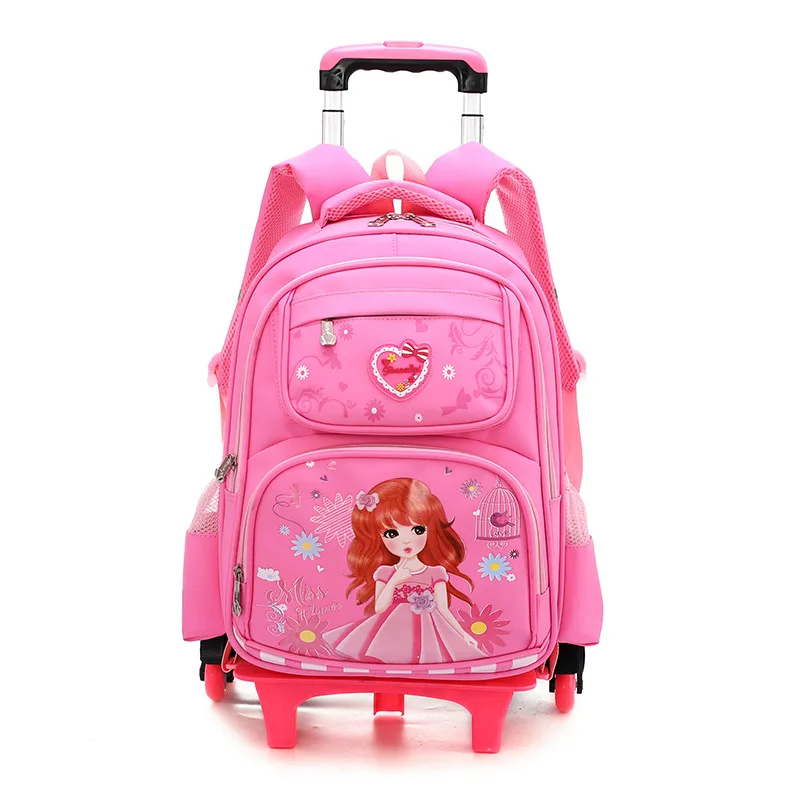Детские школьные ранцы для девочек вместительные съемные рюкзаки на колесиках