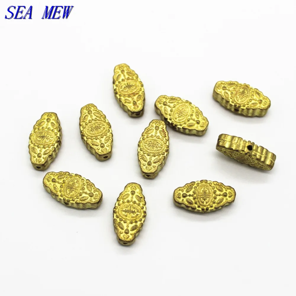 SEA MEW 5 шт. 17 мм * 9 Металлические необработанные латунные Тибетский серебристый