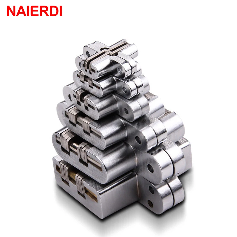 NAIERDI 4008 304 нержавеющая сталь скрытые петли 34x140 мм невидимый скрытый складной