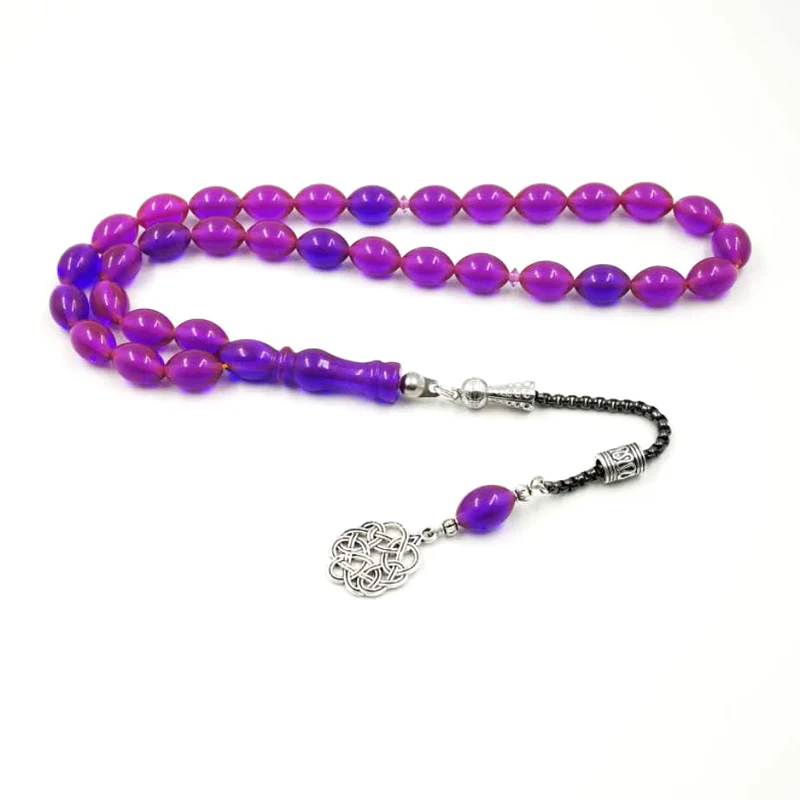 Браслет Tasbih из фиолетовой смолы для мужчин и женщин мужской или женский браслет 33