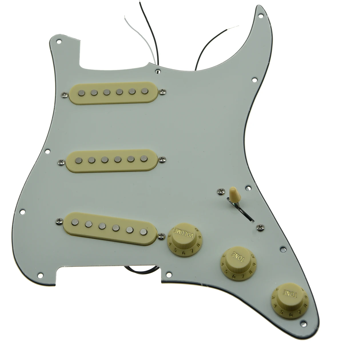 KAISH различные загруженные Strat SSS Pickguard Prewired ST Strat Pickguard с звукоснимателями подходит для крыла - Цвет: Ivory 3 Ply-IV