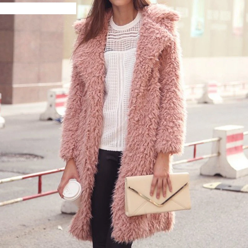 Женское модное пальто из искусственного меха пушистая теплая женская верхняя