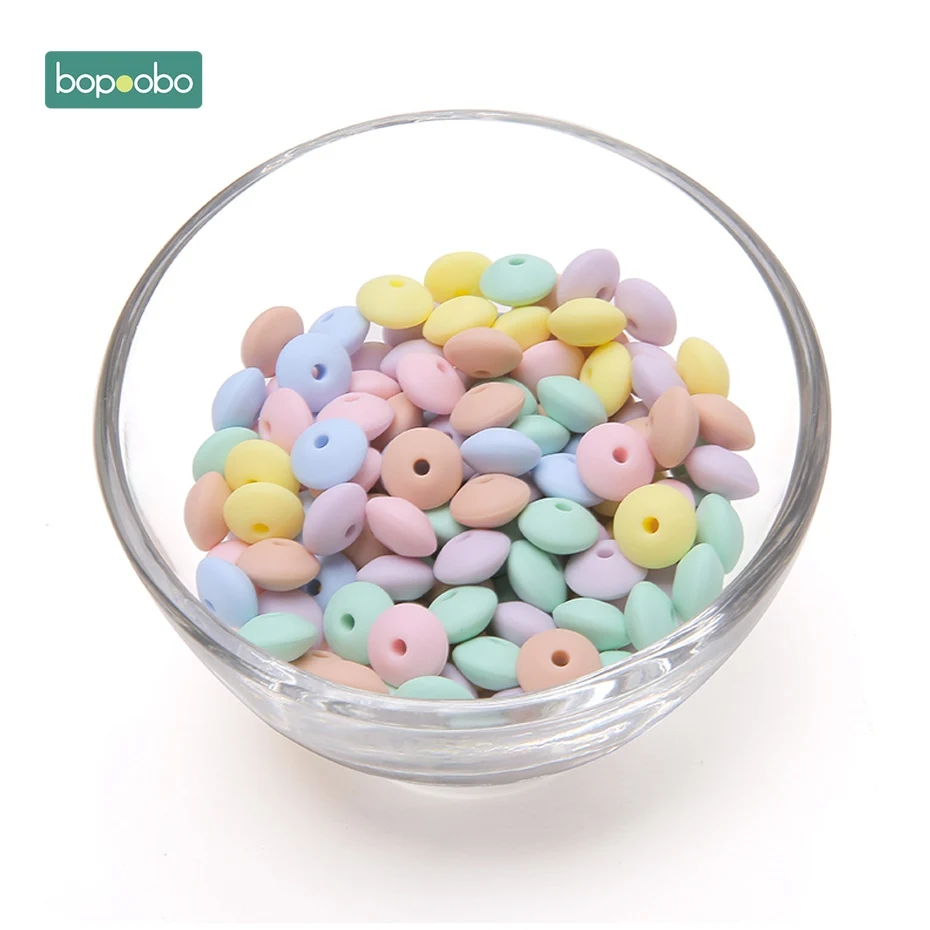 Candy Color Bopobo 40 шт 12 мм Силиконовые Бусины Abacus чечевица SoftBPA бесплатно пищевого материала DIY ремесла Детские Teeething бусы Детские Прорезыватели - Цвет: Candy Color