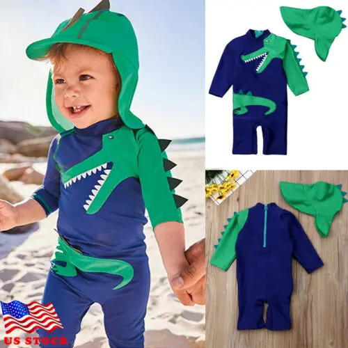 Из 2 предметов декорированных динозавром Купальные костюмы одежда для малышей