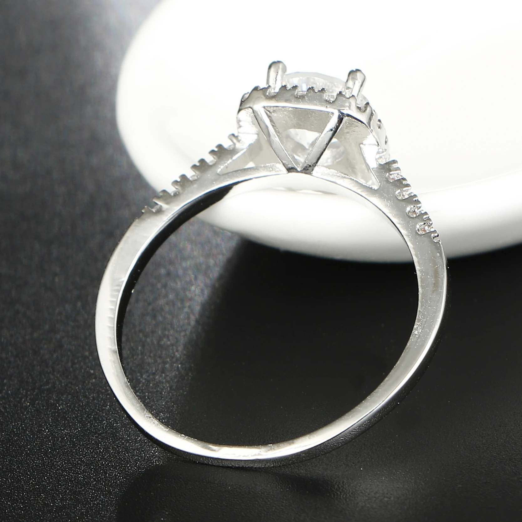 New Copper Romantic Crystal Wedding Rings Charms Love Trend Style Delicate Gift Silvery Jewelry For Women | Украшения и
