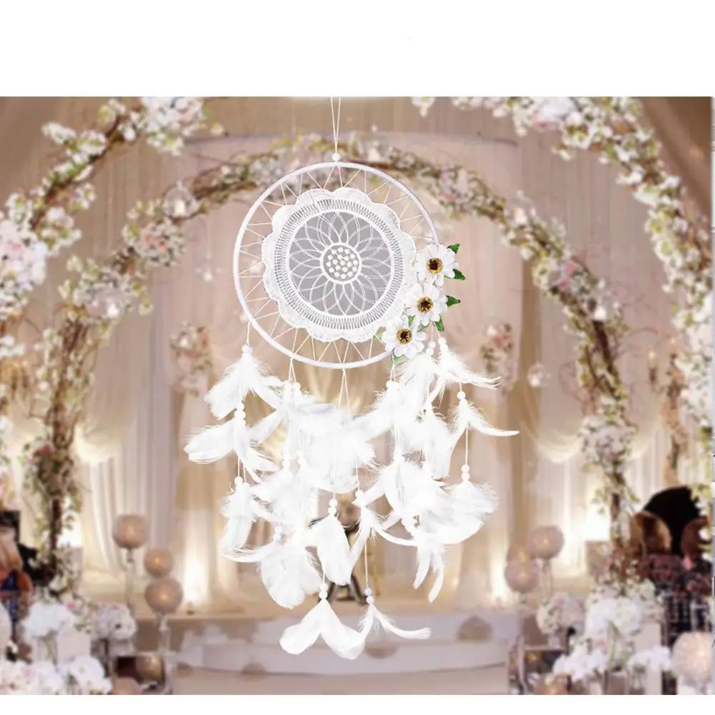 Lumiparty белый Перо Ловец снов с цветком автомобиля стене висит украшение орнамент