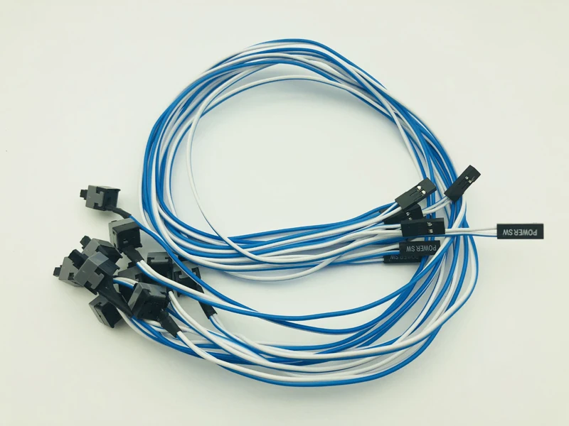 10 шт. 50 см 2Pin SW PC кабель питания вкл/выкл кнопка ATX компьютерный переключатель