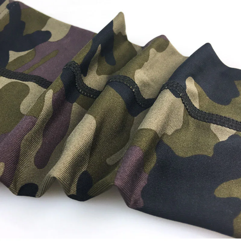 1 пара поддерживающих голени камуфляжных компрессионных носков с рукавами для