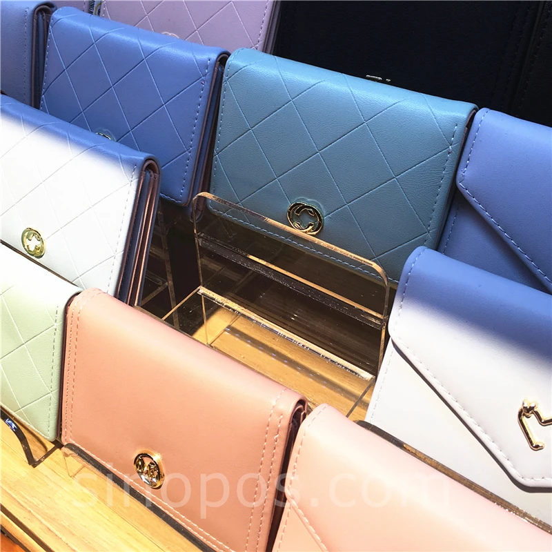 Двухуровневая акриловая подставка кошелек прозрачная держатель для сумки