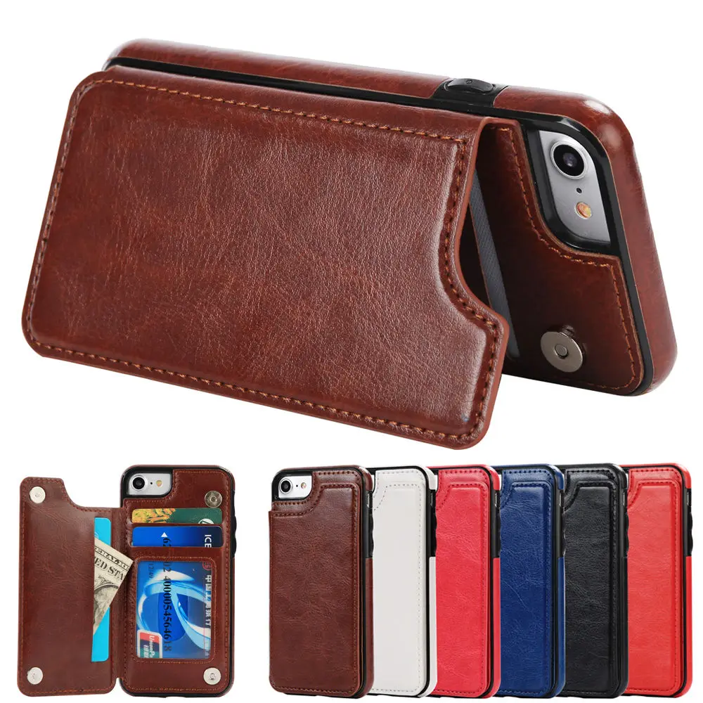 Slim Leather Wallet Credit Card Holder Stand Cover for IPhone X XR XS MAX 8 7 6 Samsung Galaxy S7 Edge S8 S9 Plus Note 9 Case |