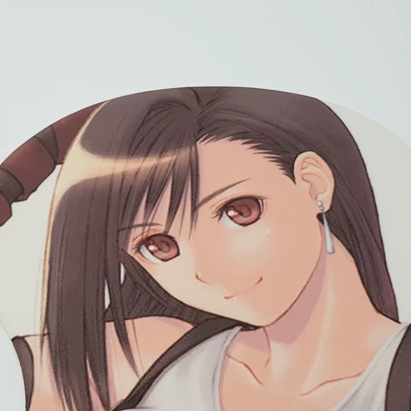 Черный коврик для мыши в стиле аниме Tifa Lockhart, игровой коврик для мыши, сексуальный большой мягкий 3D коврик для мыши, подставка для запястья h2.8 см/1,1 дюйма