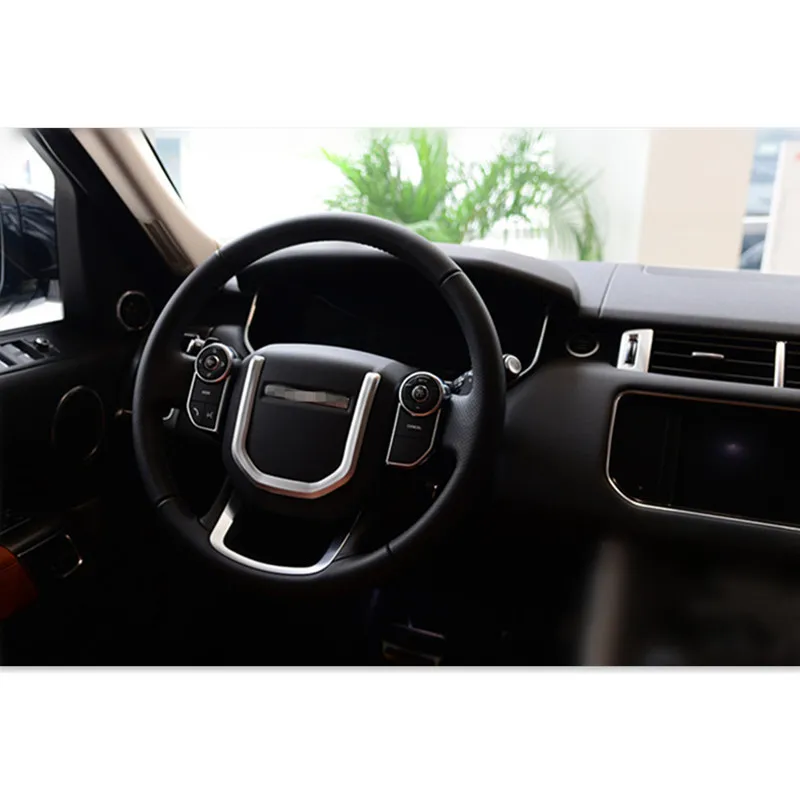 

Car Chrome ABS Steering Wheel Decoration Strip Trim Decals For Land Rover Range Rover Sport 14-16 Interior Accessories