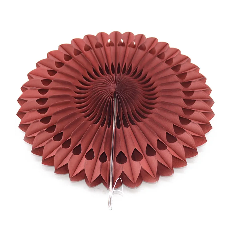 burgundy 20 см/25 см/30 см Висячие бумажные цветы папиросная бумага Honeycomb бумажные веера Pinwheels для дня рождения, свадьбы, вечеринки, фестиваля украшения - Цвет: burgundy