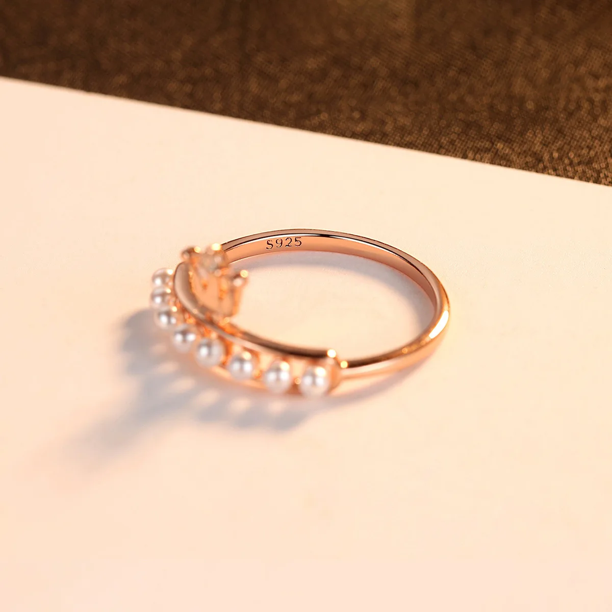 Rainbamabom 925 Solid Sterling Silver Pearl Gemstone Wedding Engagement Rose Gold Crown Ring Women Fine Jewelry Gifts Wholesale | Украшения