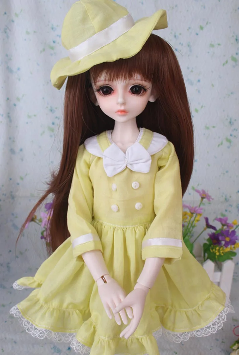 Новое поступление 1/3 1/4 1/6 BJD Кукла SD одежда желтое платье DIY для девочек подарок на