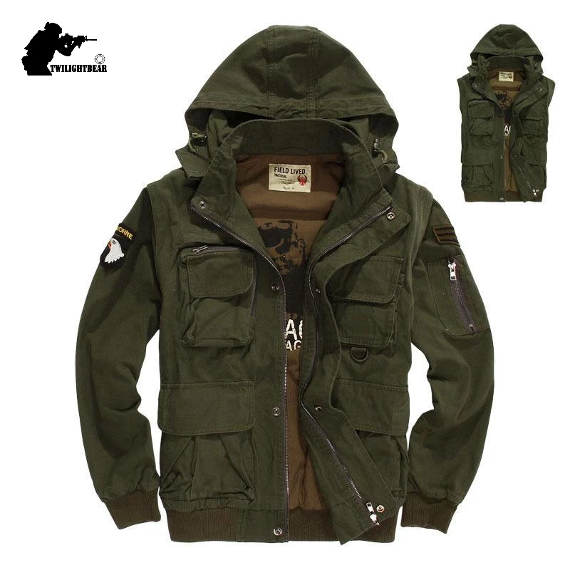 Мужская куртка Армейская с отсоединяемыми рукавами Размеры M ~ 3XL BF320|Мужские