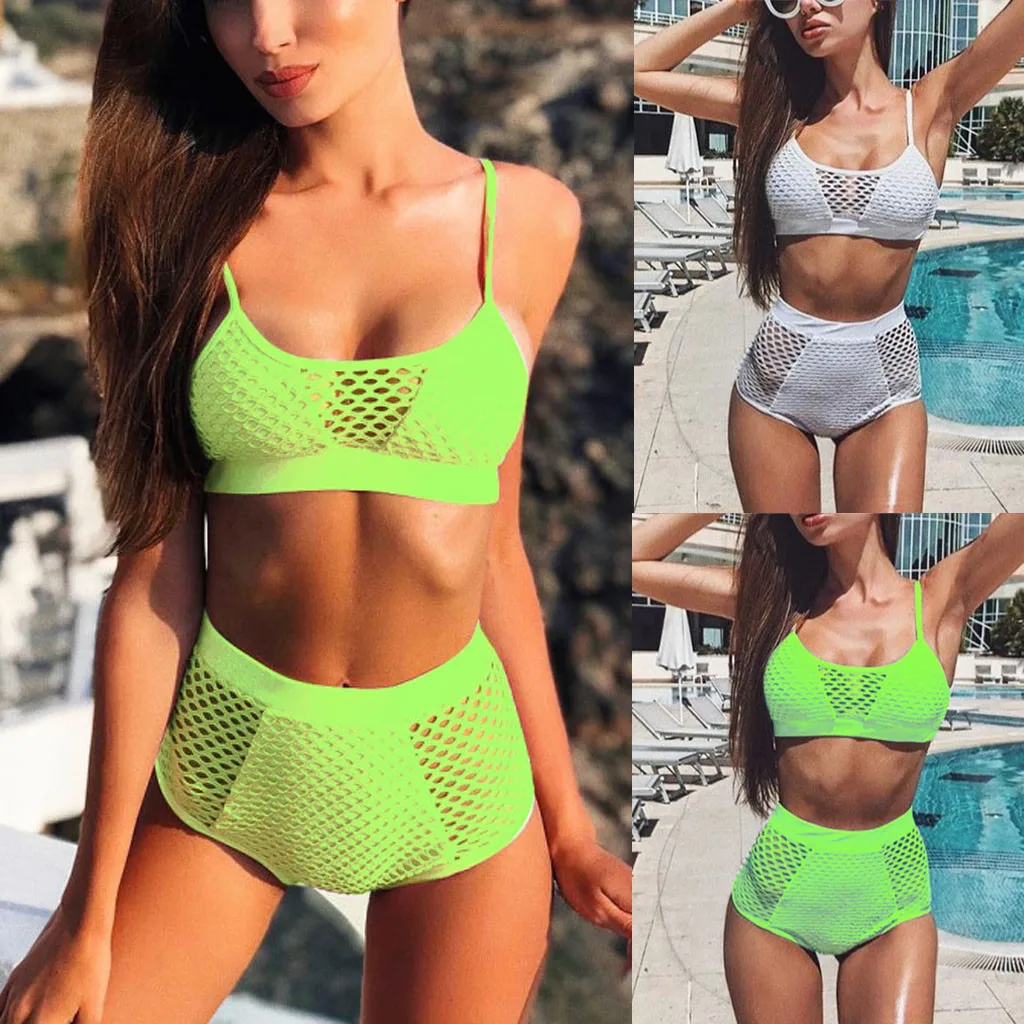 Женские купальники бикини 2019 сексуальные женские сетчатые с вырезами пуш-ап