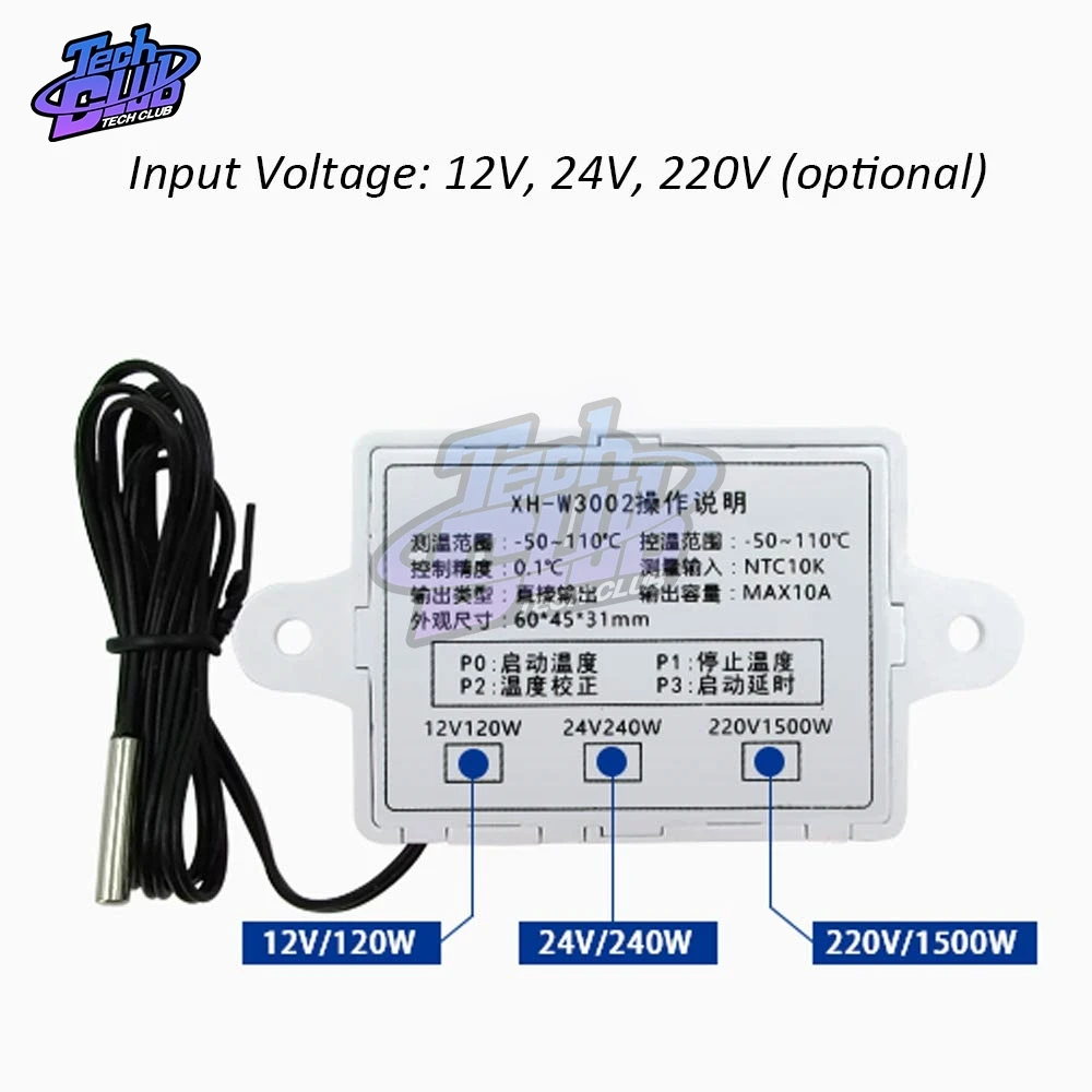 XH-W3002 W3002 AC 110V-220V DC 12V 24V Led Digital Thermoregulator Thermostat Temperature Controller Control Switch Meter | Инструменты