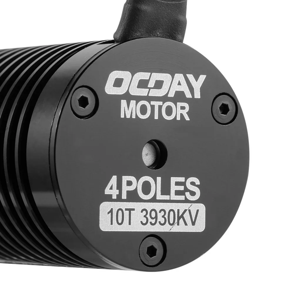RC двигатель 1:10 9T 4370KV 10T 3930KV 4P бесщеточный мотор с ЧПУ для 1/10 RC автомобиля Черный