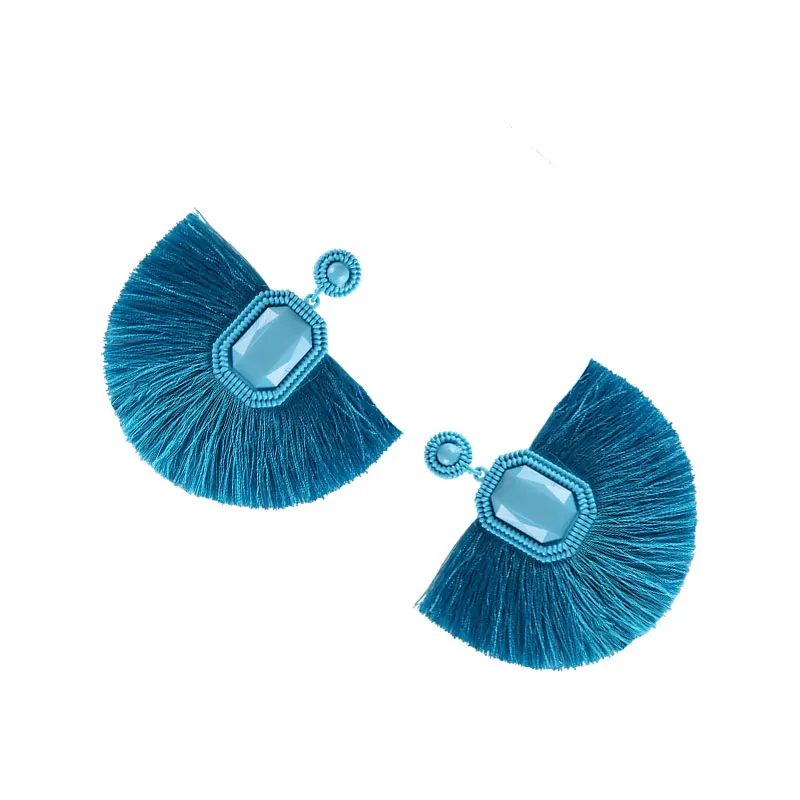 Tassel Blue Лучшие модные женские серьги ручной работы из бисера для свадебной вечеринки, подарок BA, Модный Специальный подарок, серьги-капли с кисточками и цветами - Окраска металла: Tassel Blue