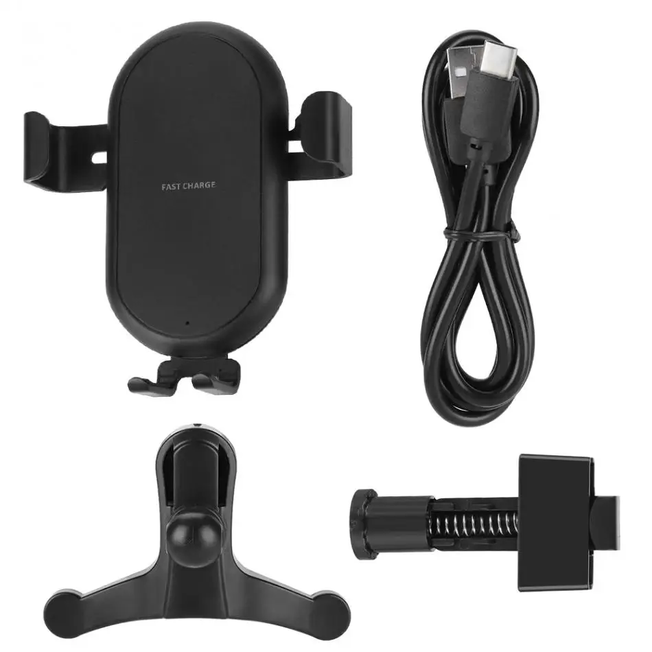 10 Вт type-C Gravity clamp Qi Беспроводное зарядное устройство автомобильное зарядное устройство противоскользящее крепление для зарядки автоматическое выключение зарядное устройство в продаже