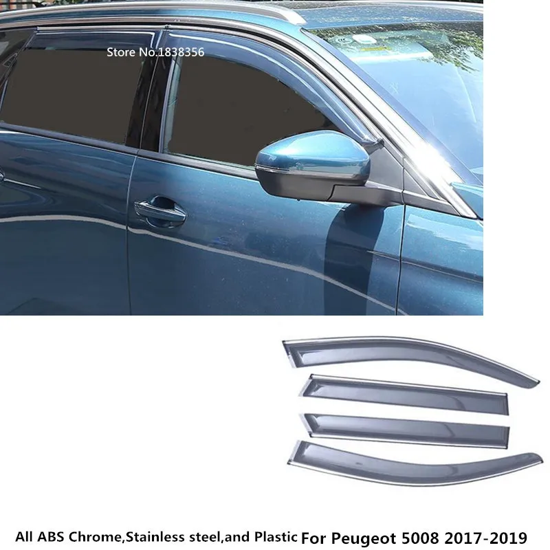 Для peugeot 5008 автомобильный корпус Стайлинг крышка палка лампа пластиковое окно стекло Ветер козырек Дождь/Защита от солнца Vent часть 4 шт