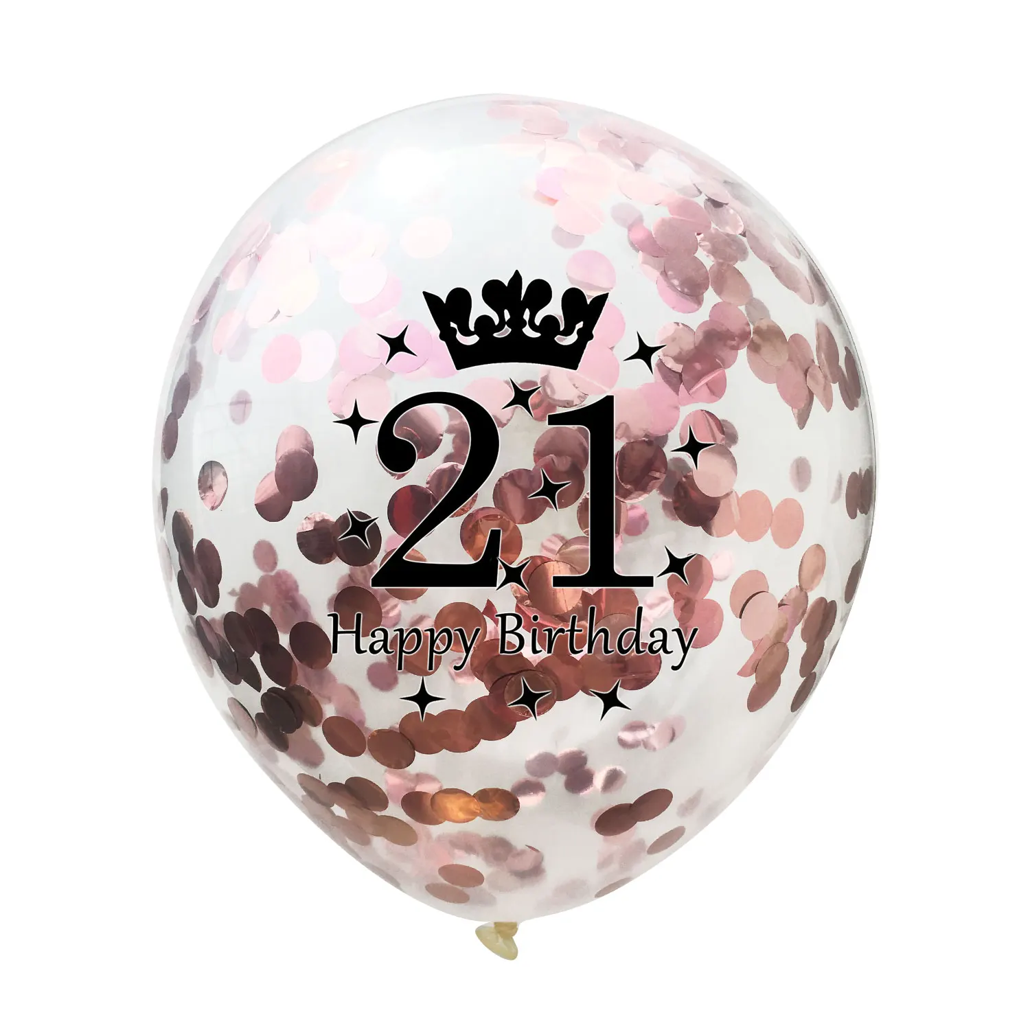 ZLJQ 10 шт Розовое золото 1st 18th 21st 30th 40th 50th День Рождения шар золотой конфетти с днем