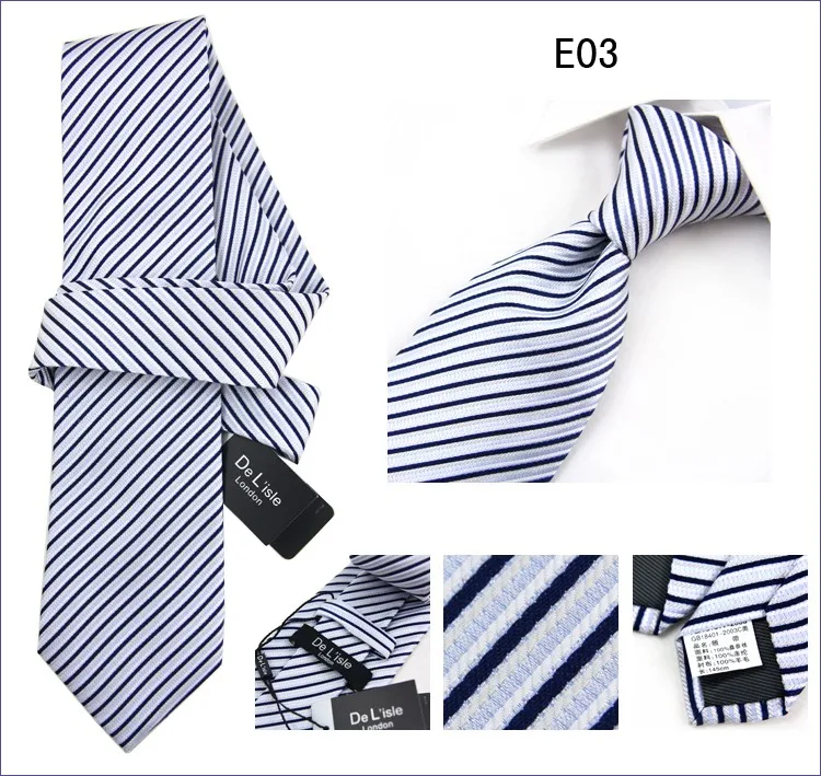 Высокое качество striped jacquard натуральный шелковый галстук 8.5 см классический галстук ручной работы Бизнес Свадебные Для мужчин подарок