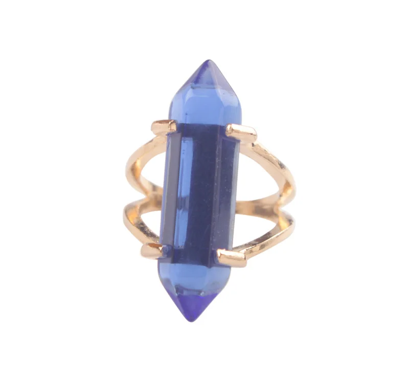 2 шт шестиугольник Призма камень золотой палец кольцо|ring ring|ring goldenring finger |